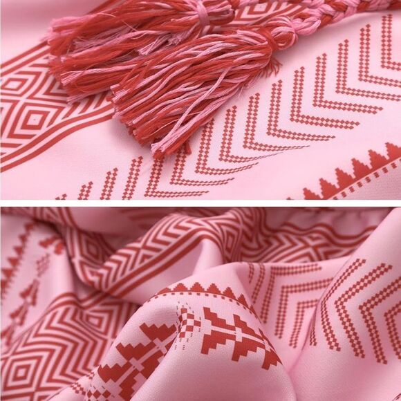 Bohemian Pink and Red Printed Maxi Dress - Picture 13 of 15